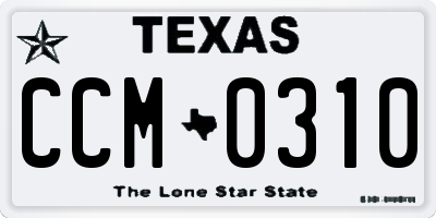 TX license plate CCM0310