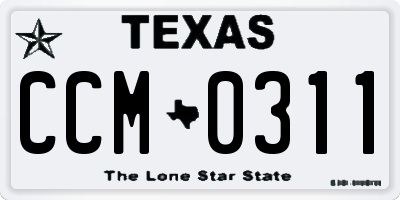 TX license plate CCM0311