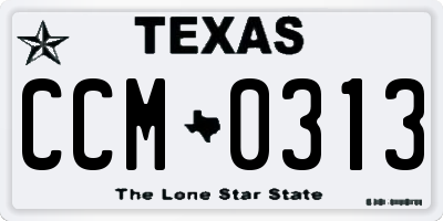 TX license plate CCM0313