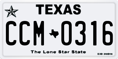 TX license plate CCM0316