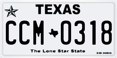 TX license plate CCM0318