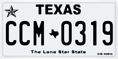 TX license plate CCM0319