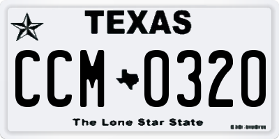 TX license plate CCM0320
