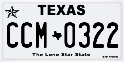 TX license plate CCM0322