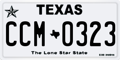 TX license plate CCM0323