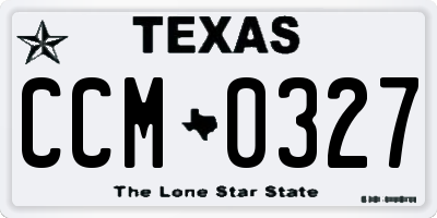 TX license plate CCM0327