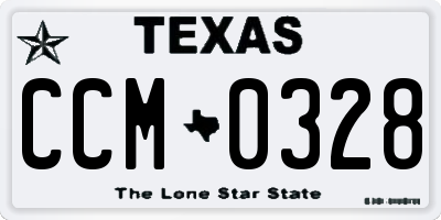 TX license plate CCM0328