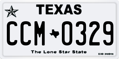 TX license plate CCM0329