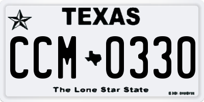 TX license plate CCM0330