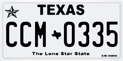 TX license plate CCM0335