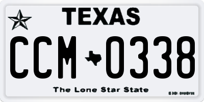 TX license plate CCM0338