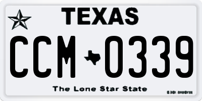TX license plate CCM0339
