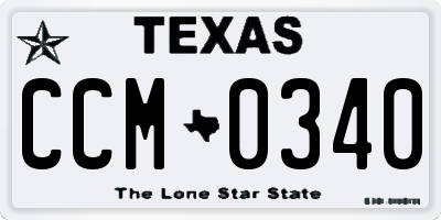 TX license plate CCM0340