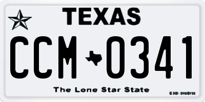 TX license plate CCM0341