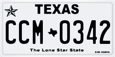 TX license plate CCM0342