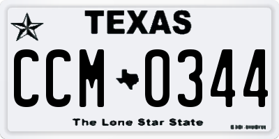 TX license plate CCM0344
