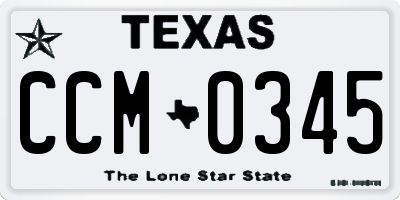 TX license plate CCM0345