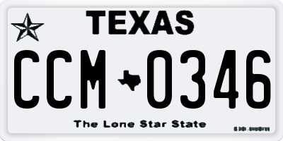 TX license plate CCM0346