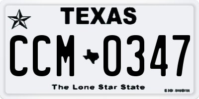 TX license plate CCM0347