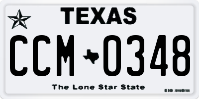 TX license plate CCM0348
