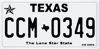 TX license plate CCM0349