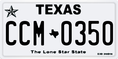 TX license plate CCM0350