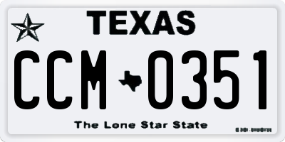 TX license plate CCM0351