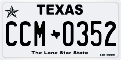 TX license plate CCM0352