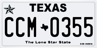 TX license plate CCM0355