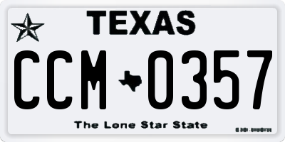 TX license plate CCM0357