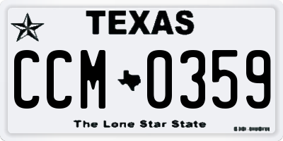 TX license plate CCM0359