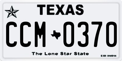 TX license plate CCM0370
