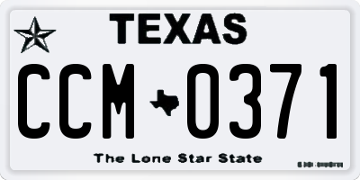 TX license plate CCM0371