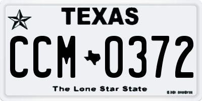 TX license plate CCM0372