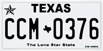 TX license plate CCM0376