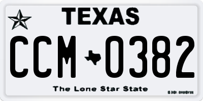 TX license plate CCM0382
