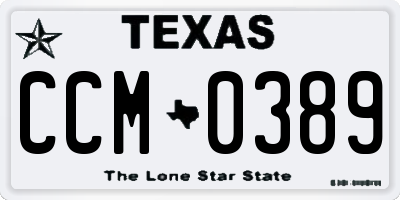 TX license plate CCM0389