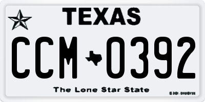 TX license plate CCM0392
