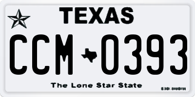 TX license plate CCM0393