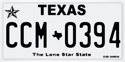 TX license plate CCM0394