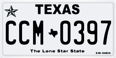 TX license plate CCM0397