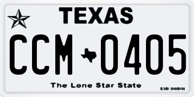 TX license plate CCM0405