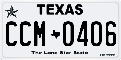 TX license plate CCM0406