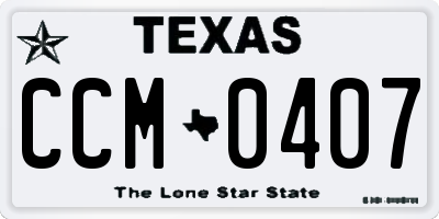 TX license plate CCM0407