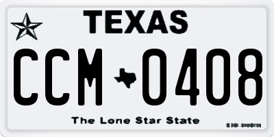 TX license plate CCM0408