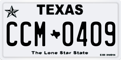 TX license plate CCM0409