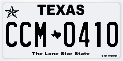 TX license plate CCM0410