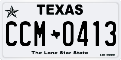 TX license plate CCM0413