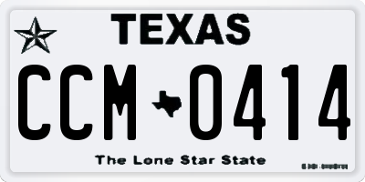 TX license plate CCM0414