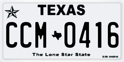 TX license plate CCM0416